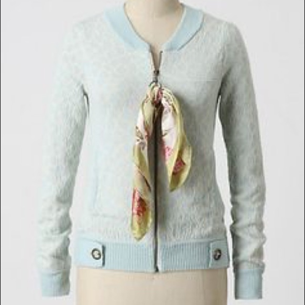 Anthropologie Monogram Animal Print Kerchief Cardi